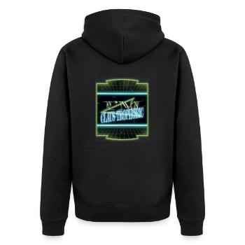 animal geek dinosaur funny gym present - Unisex Premium Bio Zip Hoodie - Schwarz - Hinten - Nico (187cm)