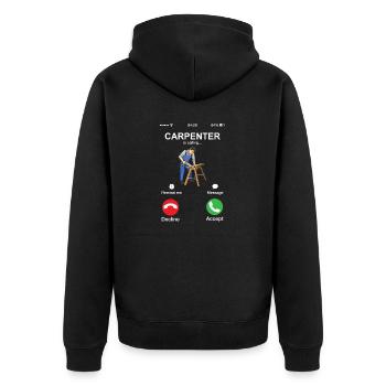 Un charpentier appelle Funny Woodworker Carpentry - Veste à capuche bio Premium Unisexe - noir - Dos - Nico (187cm)