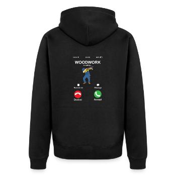 Holzarbeiten nennen Holzarbeiter Handwerker Tischlerei - Unisex Premium Bio Zip Hoodie - Schwarz - Hinten - Nico (187cm)