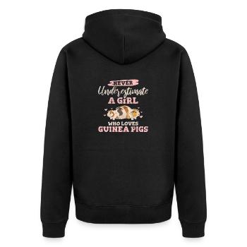 Fille qui aime les cochons d’Inde Amant Maman Filles Femmes C - Veste à capuche bio Premium Unisexe - noir - Dos - Nico (187cm)