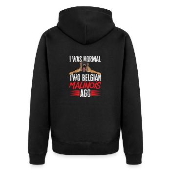 Malinois Belgian Shepherd Mechelaar Dog - Unisex Premium Organic Zip Hoodie - black - Back - Nico (187cm)