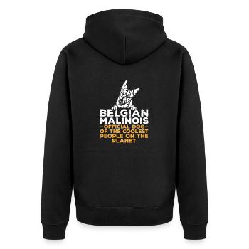 Malinois Belgian Shepherd Mechelaar Dog - Unisex Premium Organic Zip Hoodie - black - Back - Nico (187cm)