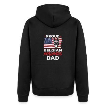 Malinois Belgian Shepherd Mechelaar Dog - Unisex Premium Organic Zip Hoodie - black - Back - Nico (187cm)