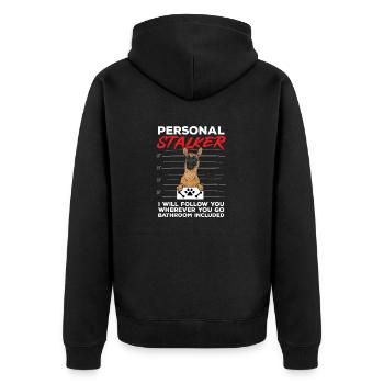 Malinois Belgian Shepherd Mechelaar Dog - Unisex Premium Organic Zip Hoodie - black - Back - Nico (187cm)