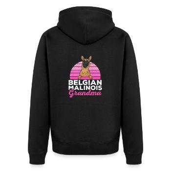 Malinois Belgian Shepherd Mechelaar Dog - Unisex Premium Organic Zip Hoodie - black - Back - Nico (187cm)