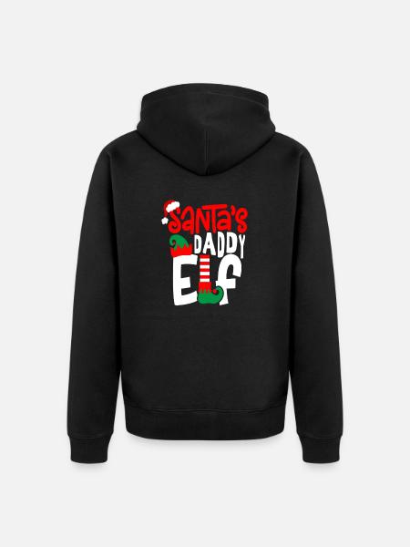 Santa 's Daddy Elf - Unisex Premium Organic Zip Hoodie - black