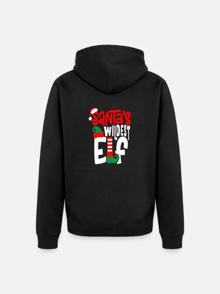 Santa s Wildest Elf - Unisex Premium Organic Zip Hoodie - black