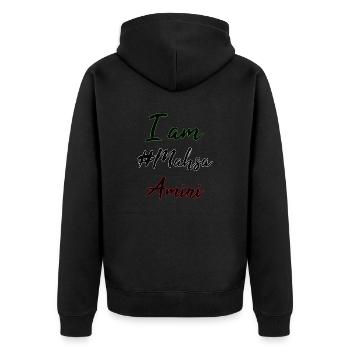 I Am Mahsa Amini - Iran Protest Women's Rights - Unisex Premium Organic Zip Hoodie - black - Back - Nico (187cm)