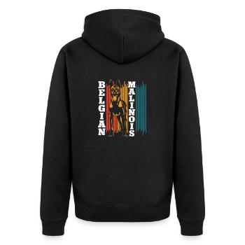 Malinois Belgian Shepherd Mechelaar Dog - Unisex Premium Organic Zip Hoodie - black - Back - Nico (187cm)