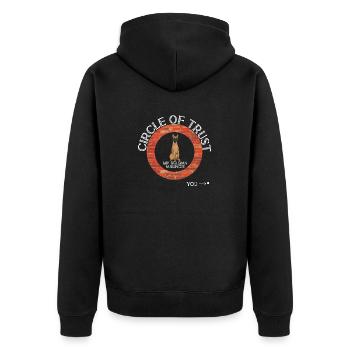 Malinois Belgischer Schäferhund Mechelaar Hund - Unisex Premium Bio Zip Hoodie - Schwarz - Hinten - Nico (187cm)