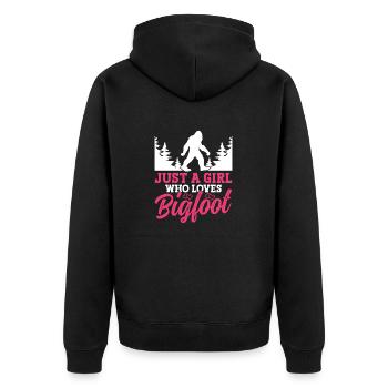 Juste une fille qui aime les fournitures de fête Bigfoot - Veste à capuche bio Premium Unisexe - noir - Dos - Nico (187cm)