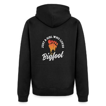 Juste une fille qui aime les fournitures de fête Bigfoot - Veste à capuche bio Premium Unisexe - noir - Dos - Nico (187cm)