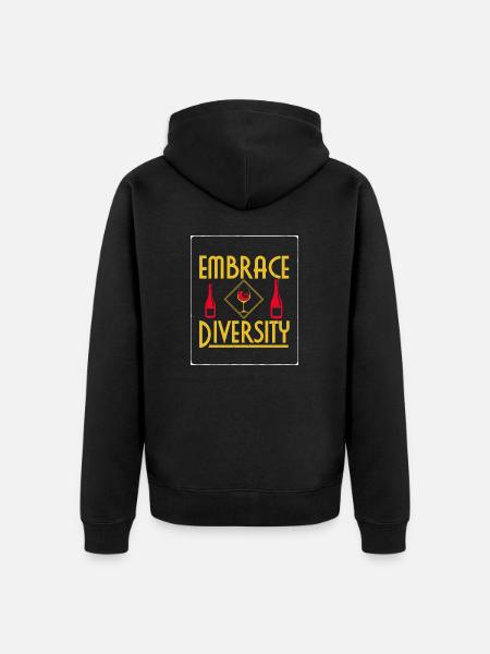 Embrace Diversity T-Shirt - Unisex Premium Organic Zip Hoodie - black