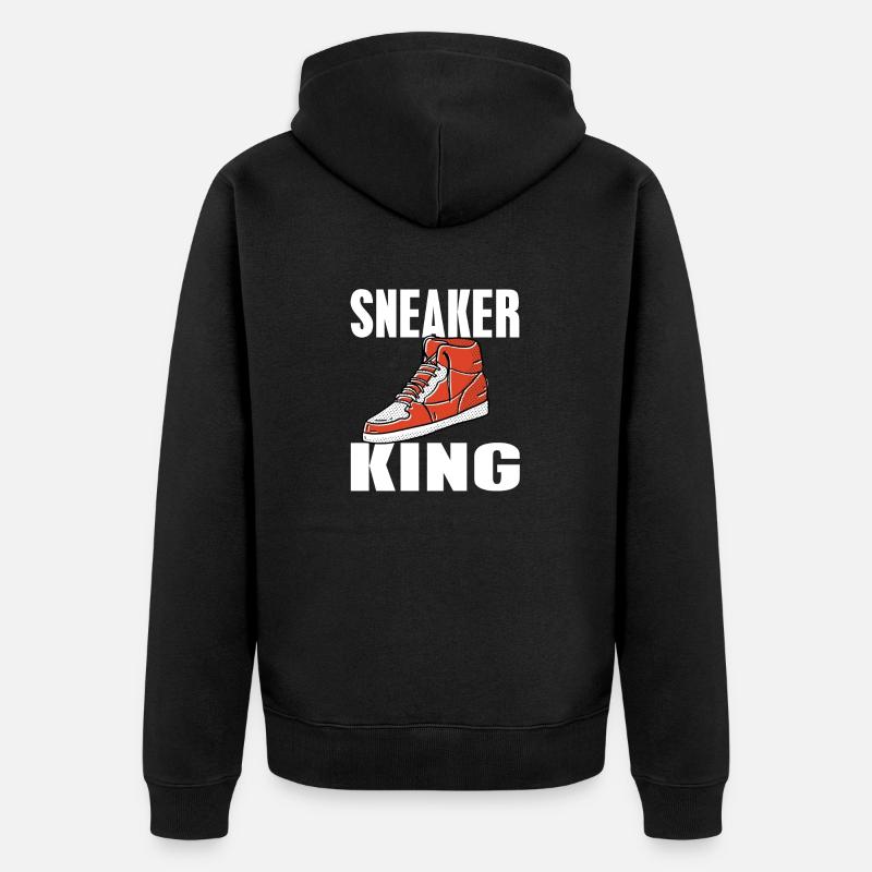 Sneaker King Cool Retro Vintage Sneaker Head - Unisex Premium Bio Zip Hoodie - Schwarz