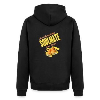 Just Found My Soulmate This Year Retro Soulmate - Unisex Premium Bio Zip Hoodie - Schwarz - Hinten - Nico (187cm)