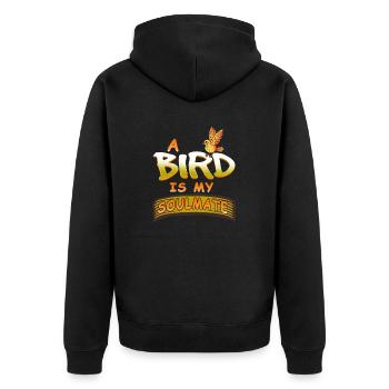 A Bird Is My Soulmate Cute Retro Designs - Unisex Premium Bio Zip Hoodie - Schwarz - Hinten - Nico (187cm)