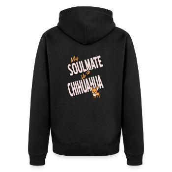 My Soulmate Is A Chihuahua Retro Dog Lover Designs - Unisex Premium Bio Zip Hoodie - Schwarz - Hinten - Nico (187cm)