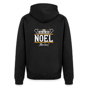 Noel Geschenkidee Geschenk Geburtstag - Unisex Premium Bio Zip Hoodie - Schwarz - Hinten - Nico (187cm)
