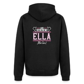 Ella Geschenkidee Geschenk Geburtstag - Unisex Premium Bio Zip Hoodie - Schwarz - Hinten - Nico (187cm)
