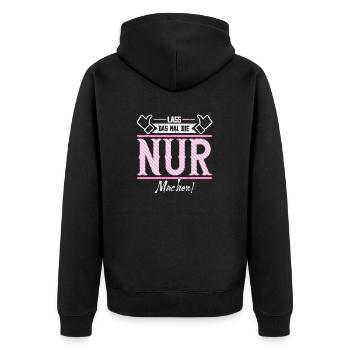 Nur Geschenkidee Geschenk Geburtstag - Unisex Premium Bio Zip Hoodie - Schwarz - Hinten - Nico (187cm)