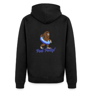 Bigfoot Party Supplies Sasquatch Pool Party - Unisex Premium Organic Zip Hoodie - black - Back - Nico (187cm)