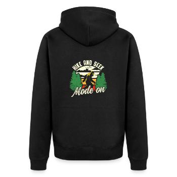Bigfoot Party Supplies Hike And Seek Mode On - Unisex Premium Organic Zip Hoodie - black - Back - Nico (187cm)