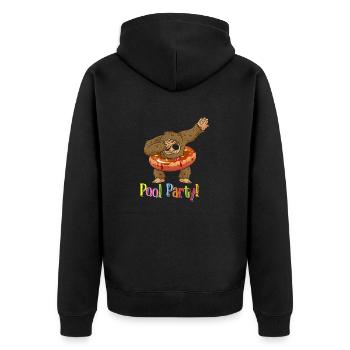 Bigfoot Party Supplies Sasquatch Pool Party - Unisex Premium Organic Zip Hoodie - black - Back - Nico (187cm)