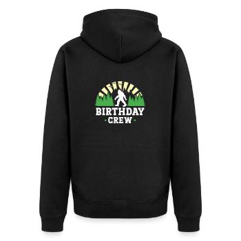 Bigfoot Party Supplies Sasquatch Birthday Crew - Unisex Premium Organic Zip Hoodie - black - Back - Nico (187cm)