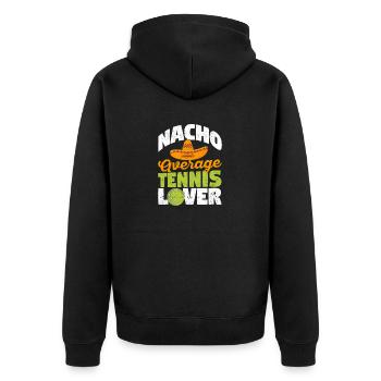 Lustiger mexikanischer Sombrero Spieler Fan Nacho - Unisex Premium Bio Zip Hoodie - Schwarz - Hinten - Nico (187cm)