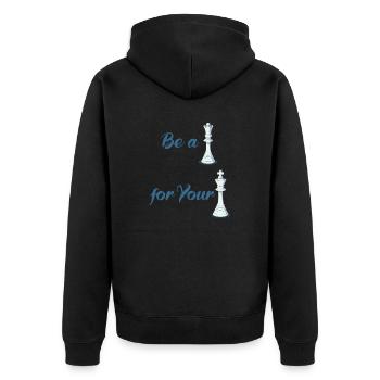 Soyez une reine pour votre roi - Chess Couple - Veste à capuche bio Premium Unisexe - noir - Dos - Nico (187cm)