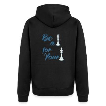 Soyez une reine pour votre roi - Chess Couple - Veste à capuche bio Premium Unisexe - noir - Dos - Nico (187cm)