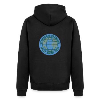 Le climat change ce qui vous concerne - Changement climatique - Veste à capuche bio Premium Unisexe - noir - Dos - Nico (187cm)