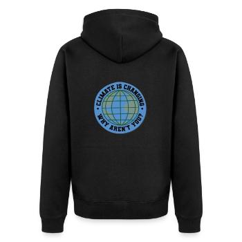 Le climat change Pourquoi ne l’êtes-vous pas - Changement climatique - Veste à capuche bio Premium Unisexe - noir - Dos - Nico (187cm)