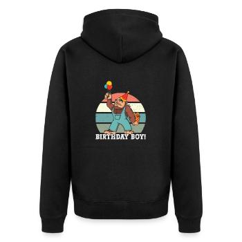 Bigfoot Party fournit Birthday Boy Sasquatch - Veste à capuche bio Premium Unisexe - noir - Dos - Nico (187cm)