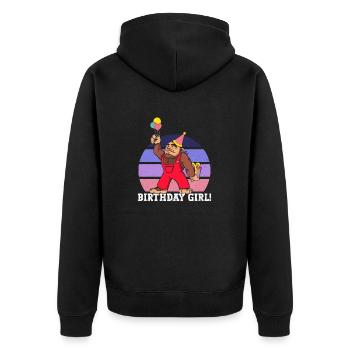 Bigfoot Party Supplies Birthday Girl Sasquatch - Unisex Premium Organic Zip Hoodie - black - Back - Nico (187cm)