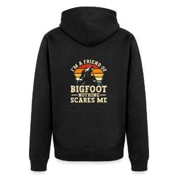 Bigfoot Party Supplies Dad Of The Birthday Crew - Unisex Premium Organic Zip Hoodie - black - Back - Nico (187cm)