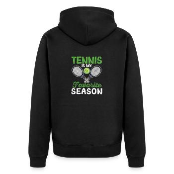 Le tennis est ma saison préférée Funny Sport Fan - Veste à capuche bio Premium Unisexe - noir - Dos - Nico (187cm)