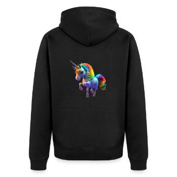 La jolie petite licorne vous cherche 2 - Veste à capuche bio Premium Unisexe - noir - Dos - Nico (187cm)