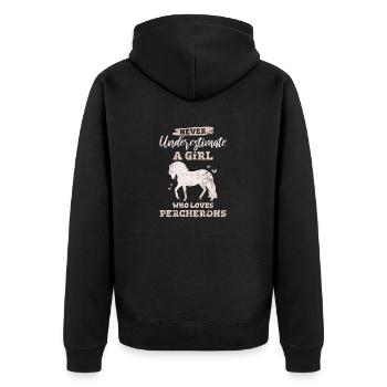 Percheron Horse Girl aime son Percheron Draft Hor - Veste à capuche bio Premium Unisexe - noir - Dos - Nico (187cm)