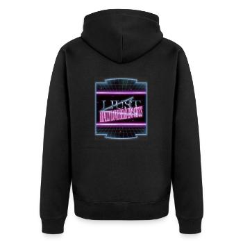 coati funny quote santa awkward happy dinosaur fan - Unisex Premium Organic Zip Hoodie - black - Back - Nico (187cm)