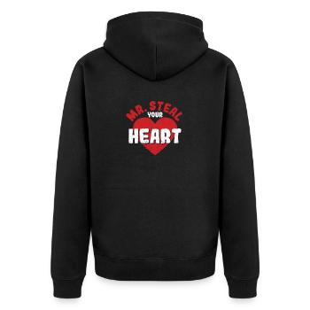 Mr. Steal Your Heart Couples de la Saint-Valentin Tout-petit - Veste à capuche bio Premium Unisexe - noir - Dos - Nico (187cm)