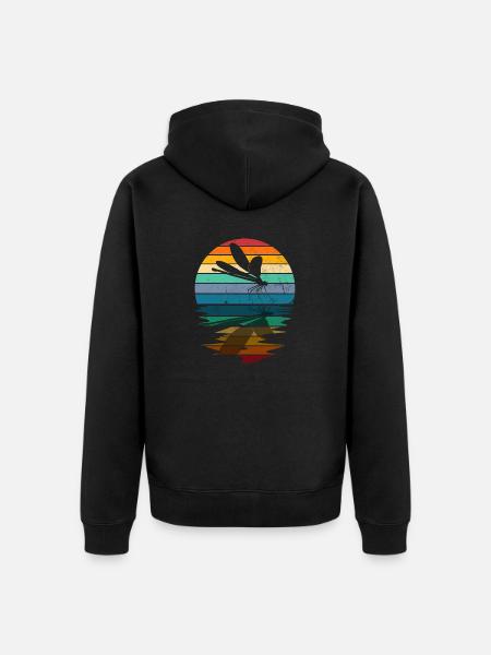 Libelle Libelle Entomologie Silhouette - Unisex Premium Bio Zip Hoodie - Schwarz
