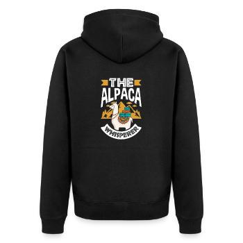 Alpagas Mammifères LLamas Alpaga L’Alpaga Whisperer - Veste à capuche bio Premium Unisexe - noir - Dos - Nico (187cm)