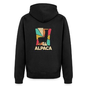 Alpagas Mammifères LLamas Silhouette d’Alpaga - Veste à capuche bio Premium Unisexe - noir - Dos - Nico (187cm)