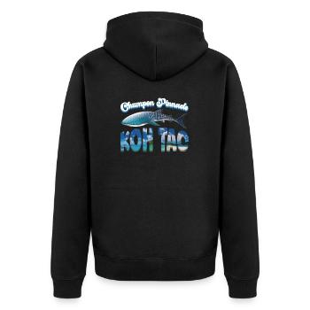 Walhai - Chumpon Pinnacle - Koh Tao - Tauchen - Unisex Premium Bio Zip Hoodie - Schwarz - Hinten - Nico (187cm)