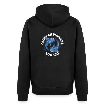 Walhai - Chumpon Pinnacle - Koh Tao - Tauchen - Unisex Premium Bio Zip Hoodie - Schwarz - Hinten - Nico (187cm)