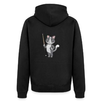 Snooker Pool Billard - Unisex Premium Bio Zip Hoodie - Schwarz - Hinten - Nico (187cm)