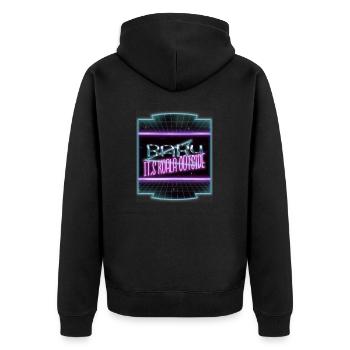Awesome Dinosaur Lover Bodybuilding Computer - Unisex Premium Organic Zip Hoodie - black - Back - Nico (187cm)