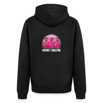 Les ninjas du cœur aiment l’esthétique de la culture japonaise - Veste à capuche bio Premium Unisexe - noir - Dos - Nico (187cm)
