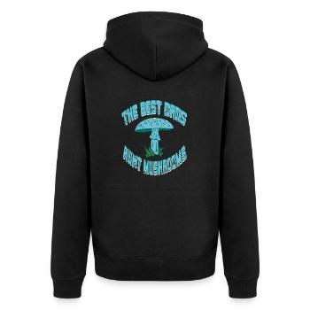 The Best DADS Hunt Mushrooms Retro Funny Mycology - Unisex Premium Organic Zip Hoodie - black - Back - Nico (187cm)